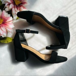 Bamboo Ankle Strap Block Heel Sandals